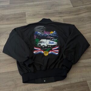 Vintage Auburn Sportswear Walmart Trucker Bomber Jacket Black Mens XL USA Made
